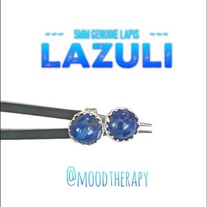 925 Sterling Silver lapis lazuli stud earrings